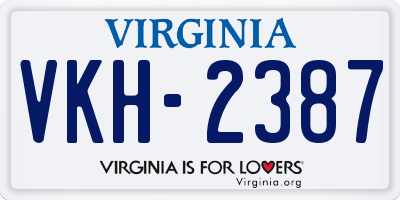 VA license plate VKH2387