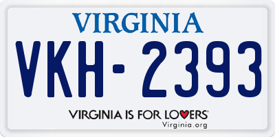 VA license plate VKH2393
