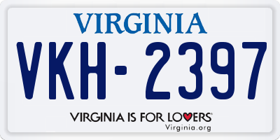 VA license plate VKH2397