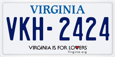 VA license plate VKH2424