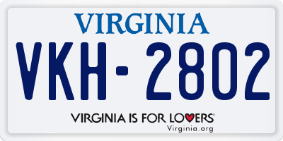 VA license plate VKH2802