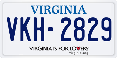 VA license plate VKH2829