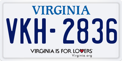 VA license plate VKH2836