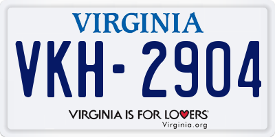 VA license plate VKH2904