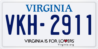 VA license plate VKH2911