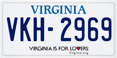 VA license plate VKH2969