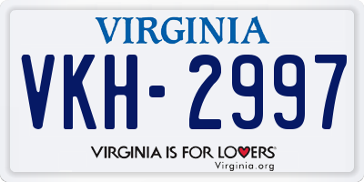 VA license plate VKH2997