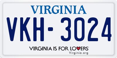 VA license plate VKH3024