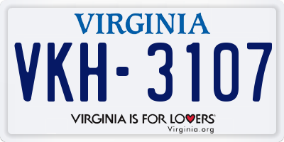 VA license plate VKH3107