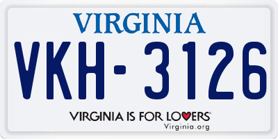 VA license plate VKH3126