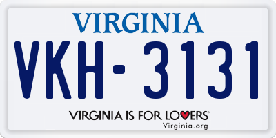 VA license plate VKH3131
