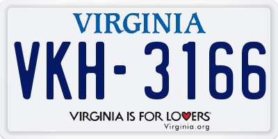 VA license plate VKH3166