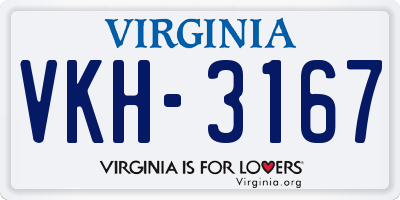 VA license plate VKH3167