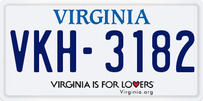 VA license plate VKH3182