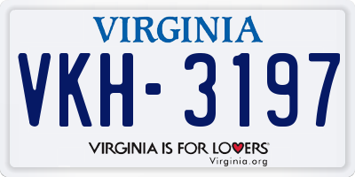 VA license plate VKH3197