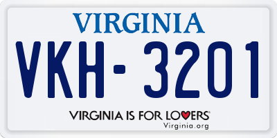 VA license plate VKH3201
