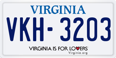 VA license plate VKH3203