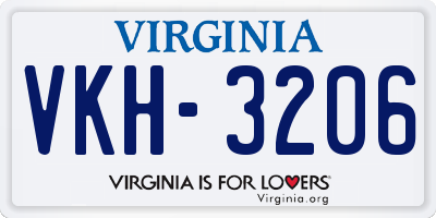 VA license plate VKH3206