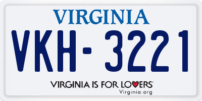 VA license plate VKH3221