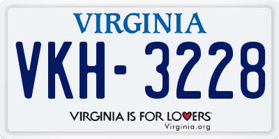 VA license plate VKH3228