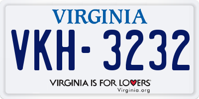 VA license plate VKH3232