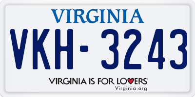 VA license plate VKH3243