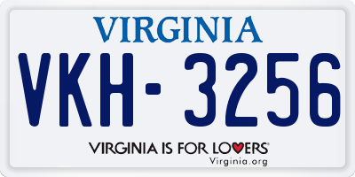VA license plate VKH3256