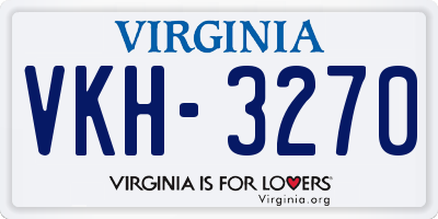 VA license plate VKH3270