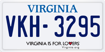 VA license plate VKH3295