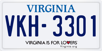 VA license plate VKH3301