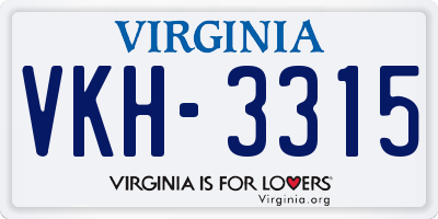 VA license plate VKH3315