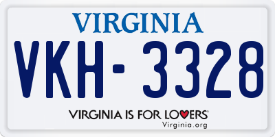 VA license plate VKH3328