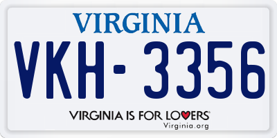 VA license plate VKH3356