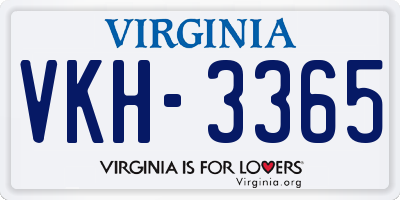 VA license plate VKH3365