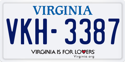 VA license plate VKH3387