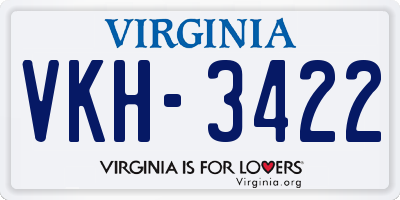 VA license plate VKH3422