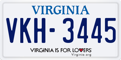 VA license plate VKH3445