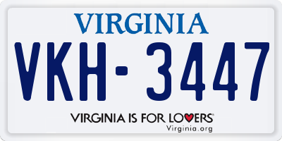VA license plate VKH3447