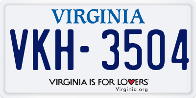 VA license plate VKH3504