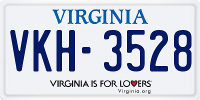 VA license plate VKH3528
