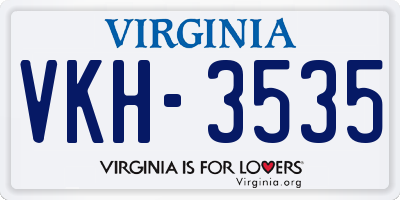 VA license plate VKH3535