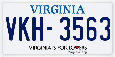 VA license plate VKH3563