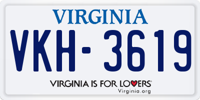 VA license plate VKH3619