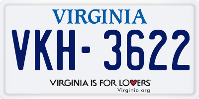 VA license plate VKH3622
