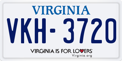 VA license plate VKH3720