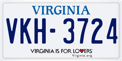 VA license plate VKH3724