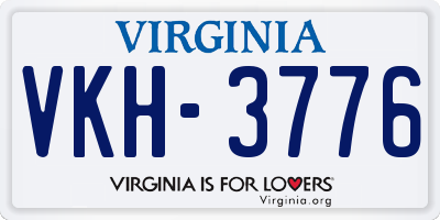 VA license plate VKH3776