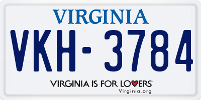 VA license plate VKH3784