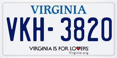 VA license plate VKH3820