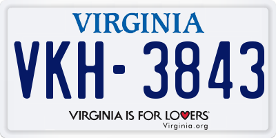 VA license plate VKH3843